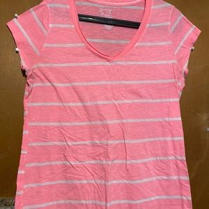No boundaries neon pink and white striped shirt!